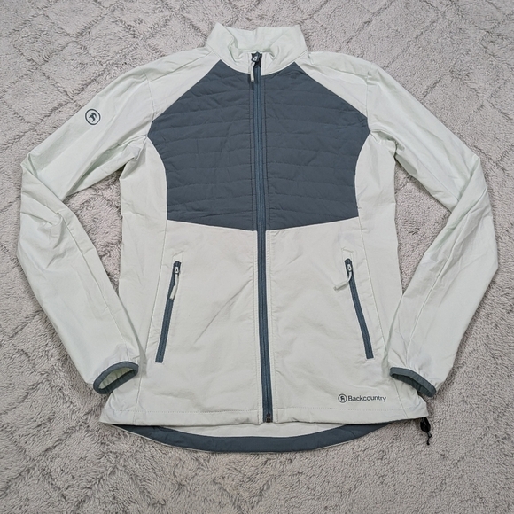 Backcountry Jackets & Blazers - Backcountry Jacket Women's XS White Gray Wasatch Crest Hybrid Full Zip Outdoor 